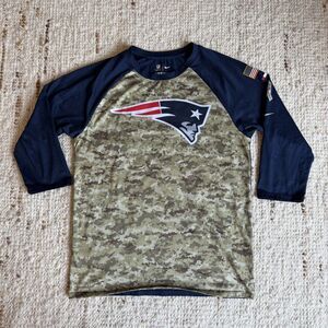 NIKE New England Patriots Salute To Service Shirt Mens Camo Dri-Fit On Field